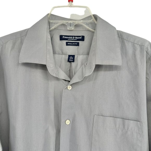 Preswick & Moore Regular Fit Shirt XL 17-17 1/2 34/35 Gray LS Button Down - Picture 2 of 8